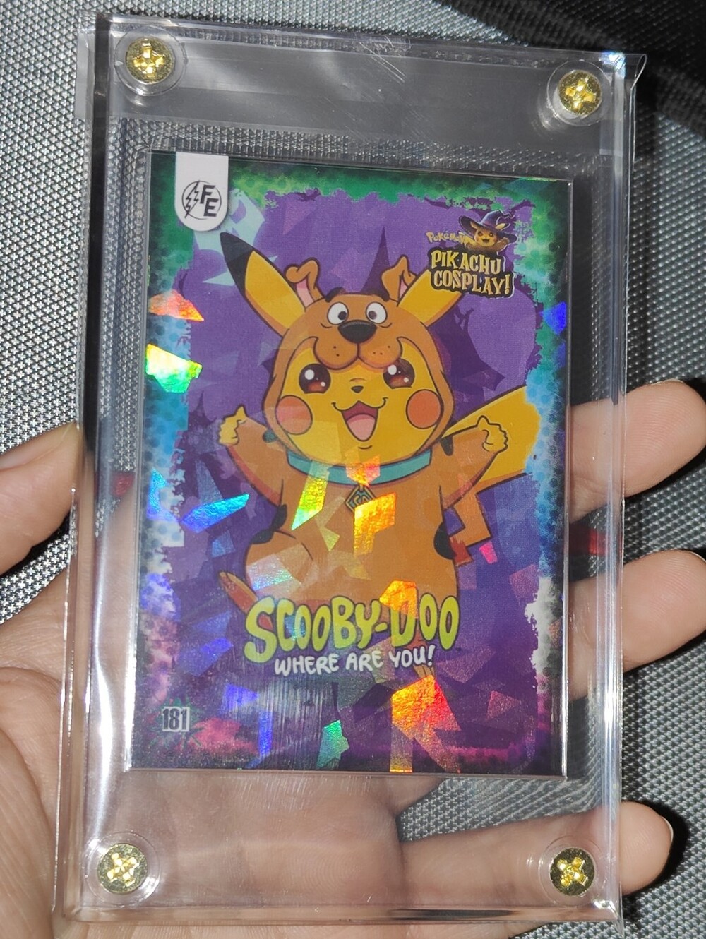 Scooby-Doo holo encased Pikachu Cosplay Horror card Unofficial Pokemon Peru